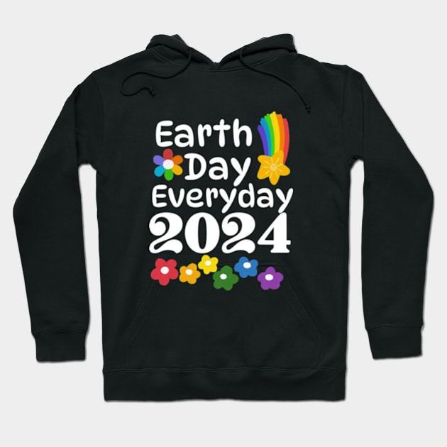 Teacher Earth day 2024 Everyday gift april 22 Rainbow Hoodie by graphicaesthetic ✅